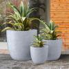 imageKante 18quot14quot10quot Dia Concrete Round Planters Set of 3 Outdoor Indoor Large Planter Pots with Drainage Hole and Rubber Plug for Home Patio Garden Pure WhiteSlate Gray