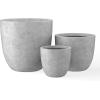 imageKante 18quot14quot10quot Dia Concrete Round Planters Set of 3 Outdoor Indoor Large Planter Pots with Drainage Hole and Rubber Plug for Home Patio Garden Pure WhiteNatural Concrete