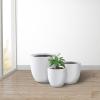 imageKante 18quot14quot10quot Dia Concrete Round Planters Set of 3 Outdoor Indoor Large Planter Pots with Drainage Hole and Rubber Plug for Home Patio Garden Pure WhitePure White
