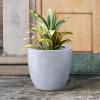 imageKante 18quot14quot10quot Dia Concrete Round Planters Set of 3 Outdoor Indoor Large Planter Pots with Drainage Hole and Rubber Plug for Home Patio Garden Pure WhiteSlate Gray