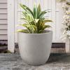 imageKante 18quot14quot10quot Dia Concrete Round Planters Set of 3 Outdoor Indoor Large Planter Pots with Drainage Hole and Rubber Plug for Home Patio Garden Pure WhiteWeathered Concrete