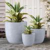 imageKante 18quot14quot10quot Dia Concrete Round Planters Set of 3 Outdoor Indoor Large Planter Pots with Drainage Hole and Rubber Plug for Home Patio Garden Pure WhiteSlate Gray