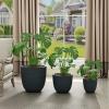 imageKante 18quot14quot10quot Dia Concrete Round Planters Set of 3 Outdoor Indoor Large Planter Pots with Drainage Hole and Rubber Plug for Home Patio Garden Pure WhiteDark Gray