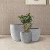 imageKante 18quot14quot10quot Dia Concrete Round Planters Set of 3 Outdoor Indoor Large Planter Pots with Drainage Hole and Rubber Plug for Home Patio Garden Pure WhiteNatural Concrete