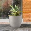 imageKante 18quot14quot10quot Dia Concrete Round Planters Set of 3 Outdoor Indoor Large Planter Pots with Drainage Hole and Rubber Plug for Home Patio Garden Pure WhiteWeathered Concrete