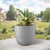 imageKante 18quot14quot10quot Dia Concrete Round Planters Set of 3 Outdoor Indoor Large Planter Pots with Drainage Hole and Rubber Plug for Home Patio Garden Pure WhiteGray Concrete