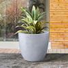 imageKante 18quot14quot10quot Dia Concrete Round Planters Set of 3 Outdoor Indoor Large Planter Pots with Drainage Hole and Rubber Plug for Home Patio Garden Pure WhiteSlate Gray