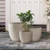 imageKante 18quot14quot10quot Dia Concrete Round Planters Set of 3 Outdoor Indoor Large Planter Pots with Drainage Hole and Rubber Plug for Home Patio Garden Pure WhiteBuff Concrete