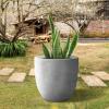 imageKante 18quot14quot10quot Dia Concrete Round Planters Set of 3 Outdoor Indoor Large Planter Pots with Drainage Hole and Rubber Plug for Home Patio Garden Pure WhiteNatural Concrete