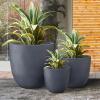 imageKante 18quot14quot10quot Dia Concrete Round Planters Set of 3 Outdoor Indoor Large Planter Pots with Drainage Hole and Rubber Plug for Home Patio Garden Pure WhiteCharcoal