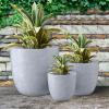imageKante 18quot14quot10quot Dia Concrete Round Planters Set of 3 Outdoor Indoor Large Planter Pots with Drainage Hole and Rubber Plug for Home Patio Garden Pure WhiteSlate Gray