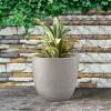 imageKante 18quot14quot10quot Dia Concrete Round Planters Set of 3 Outdoor Indoor Large Planter Pots with Drainage Hole and Rubber Plug for Home Patio Garden Pure WhiteWeathered Concrete