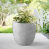 imageKante 18quot14quot10quot Dia Concrete Round Planters Set of 3 Outdoor Indoor Large Planter Pots with Drainage Hole and Rubber Plug for Home Patio Garden Pure WhiteGray Concrete