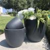 imageKante 18quot14quot10quot Dia Concrete Round Planters Set of 3 Outdoor Indoor Large Planter Pots with Drainage Hole and Rubber Plug for Home Patio Garden Pure WhiteDark Gray