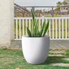 imageKante 18quot14quot10quot Dia Concrete Round Planters Set of 3 Outdoor Indoor Large Planter Pots with Drainage Hole and Rubber Plug for Home Patio Garden Pure WhitePure White