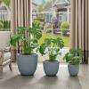 imageKante 18quot14quot10quot Dia Concrete Round Planters Set of 3 Outdoor Indoor Large Planter Pots with Drainage Hole and Rubber Plug for Home Patio Garden Pure WhiteGray