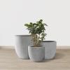 imageKante 18quot14quot10quot Dia Concrete Round Planters Set of 3 Outdoor Indoor Large Planter Pots with Drainage Hole and Rubber Plug for Home Patio Garden Pure WhiteNatural Concrete