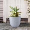 imageKante 18quot14quot10quot Dia Concrete Round Planters Set of 3 Outdoor Indoor Large Planter Pots with Drainage Hole and Rubber Plug for Home Patio Garden Pure WhiteSlate Gray