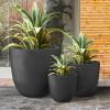 imageKante 18quot14quot10quot Dia Concrete Round Planters Set of 3 Outdoor Indoor Large Planter Pots with Drainage Hole and Rubber Plug for Home Patio Garden Pure WhiteBlack