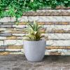 imageKante 18quot14quot10quot Dia Concrete Round Planters Set of 3 Outdoor Indoor Large Planter Pots with Drainage Hole and Rubber Plug for Home Patio Garden Pure WhiteSlate Gray