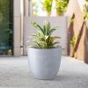 imageKante 18quot14quot10quot Dia Concrete Round Planters Set of 3 Outdoor Indoor Large Planter Pots with Drainage Hole and Rubber Plug for Home Patio Garden Pure WhiteGray
