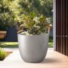 imageKante 18quot14quot10quot Dia Concrete Round Planters Set of 3 Outdoor Indoor Large Planter Pots with Drainage Hole and Rubber Plug for Home Patio Garden Pure WhiteWeathered Concrete