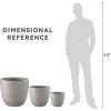 imageKante 18quot14quot10quot Dia Concrete Round Planters Set of 3 Outdoor Indoor Large Planter Pots with Drainage Hole and Rubber Plug for Home Patio Garden Pure WhiteBuff Concrete