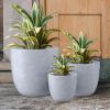 imageKante 18quot14quot10quot Dia Concrete Round Planters Set of 3 Outdoor Indoor Large Planter Pots with Drainage Hole and Rubber Plug for Home Patio Garden Pure WhiteSlate Gray