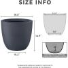imageKante 18quot14quot10quot Dia Concrete Round Planters Set of 3 Outdoor Indoor Large Planter Pots with Drainage Hole and Rubber Plug for Home Patio Garden Pure WhiteCharcoal