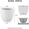 imageKante 18quot14quot10quot Dia Concrete Round Planters Set of 3 Outdoor Indoor Large Planter Pots with Drainage Hole and Rubber Plug for Home Patio Garden Pure WhitePure White