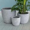 imageKante 18quot14quot10quot Dia Concrete Round Planters Set of 3 Outdoor Indoor Large Planter Pots with Drainage Hole and Rubber Plug for Home Patio Garden Pure WhiteGray