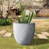 imageKante 18quot14quot10quot Dia Concrete Round Planters Set of 3 Outdoor Indoor Large Planter Pots with Drainage Hole and Rubber Plug for Home Patio Garden Pure WhiteSlate Gray