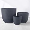 imageKante 18quot14quot10quot Dia Concrete Round Planters Set of 3 Outdoor Indoor Large Planter Pots with Drainage Hole and Rubber Plug for Home Patio Garden Pure WhiteDark Gray