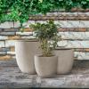 imageKante 18quot14quot10quot Dia Concrete Round Planters Set of 3 Outdoor Indoor Large Planter Pots with Drainage Hole and Rubber Plug for Home Patio Garden Pure WhiteBuff Concrete