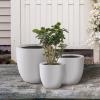 imageKante 18quot14quot10quot Dia Concrete Round Planters Set of 3 Outdoor Indoor Large Planter Pots with Drainage Hole and Rubber Plug for Home Patio Garden Pure WhitePure White