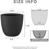 imageKante 18quot14quot10quot Dia Concrete Round Planters Set of 3 Outdoor Indoor Large Planter Pots with Drainage Hole and Rubber Plug for Home Patio Garden Pure WhiteBlack