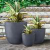 imageKante 18quot14quot10quot Dia Concrete Round Planters Set of 3 Outdoor Indoor Large Planter Pots with Drainage Hole and Rubber Plug for Home Patio Garden Pure WhiteCharcoal