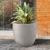 imageKante 18quot14quot10quot Dia Concrete Round Planters Set of 3 Outdoor Indoor Large Planter Pots with Drainage Hole and Rubber Plug for Home Patio Garden Pure WhiteWeathered Concrete