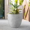 imageKante 18quot14quot10quot Dia Concrete Round Planters Set of 3 Outdoor Indoor Large Planter Pots with Drainage Hole and Rubber Plug for Home Patio Garden Pure WhiteGray Concrete