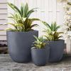 imageKante 18quot14quot10quot Dia Concrete Round Planters Set of 3 Outdoor Indoor Large Planter Pots with Drainage Hole and Rubber Plug for Home Patio Garden Pure WhiteCharcoal