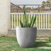 imageKante 18quot14quot10quot Dia Concrete Round Planters Set of 3 Outdoor Indoor Large Planter Pots with Drainage Hole and Rubber Plug for Home Patio Garden Pure WhiteNatural Concrete