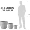 imageKante 18quot14quot10quot Dia Concrete Round Planters Set of 3 Outdoor Indoor Large Planter Pots with Drainage Hole and Rubber Plug for Home Patio Garden Pure WhiteNatural Concrete