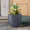 imageKante 18quot14quot10quot Dia Concrete Round Planters Set of 3 Outdoor Indoor Large Planter Pots with Drainage Hole and Rubber Plug for Home Patio Garden Pure WhiteCharcoal