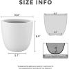 imageKante 18quot14quot10quot Dia Concrete Round Planters Set of 3 Outdoor Indoor Large Planter Pots with Drainage Hole and Rubber Plug for Home Patio Garden Pure WhitePure White
