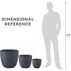imageKante 18quot14quot10quot Dia Concrete Round Planters Set of 3 Outdoor Indoor Large Planter Pots with Drainage Hole and Rubber Plug for Home Patio Garden Pure WhiteDark Gray
