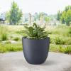 imageKante 18quot14quot10quot Dia Concrete Round Planters Set of 3 Outdoor Indoor Large Planter Pots with Drainage Hole and Rubber Plug for Home Patio Garden Pure WhiteDark Gray