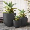 imageKante 18quot14quot10quot Dia Concrete Round Planters Set of 3 Outdoor Indoor Large Planter Pots with Drainage Hole and Rubber Plug for Home Patio Garden Pure WhiteBlack