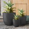 imageKante 18quot14quot10quot Dia Concrete Round Planters Set of 3 Outdoor Indoor Large Planter Pots with Drainage Hole and Rubber Plug for Home Patio Garden Pure WhiteBlack