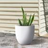 imageKante 18quot14quot10quot Dia Concrete Round Planters Set of 3 Outdoor Indoor Large Planter Pots with Drainage Hole and Rubber Plug for Home Patio Garden Pure WhitePure White