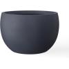 imageKante 199quot Dia Round Concrete Planter OutdoorIndoor Large Bowl Plant Pots with Drainage Hole and Rubber Plug for Garden Patio Balcony Home Pure WhiteCharcoal